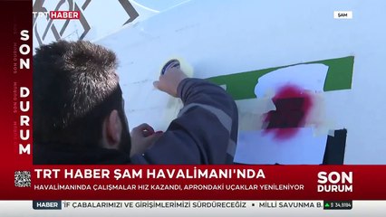 TRT Haber Şam Havalimanı'nda: Uçuş hazırlıkları başladı