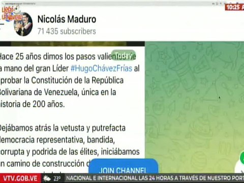 Presidente Nicolás Maduro conmemoró los 25 años de aprobación de la Constitución