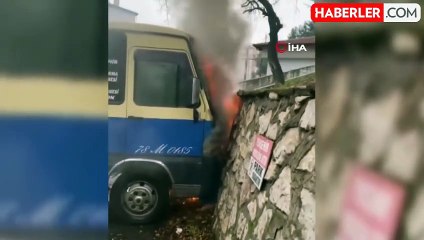 Karabük'te Yolcu Minibüsü Alev Alev Yandı