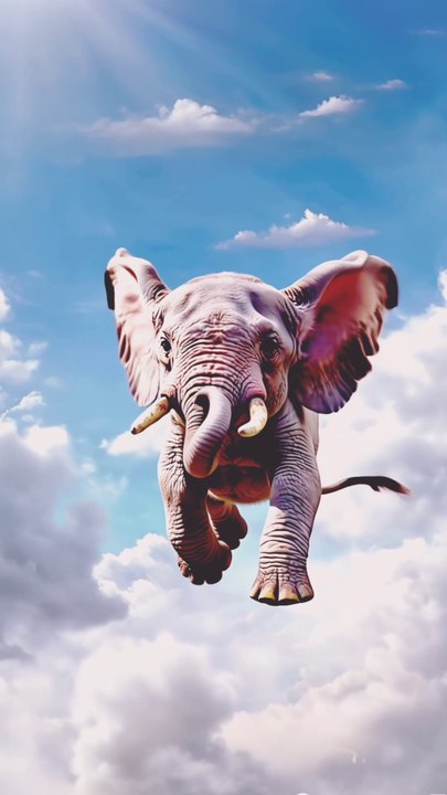 Elephant flying in the sky  #elephant #flying