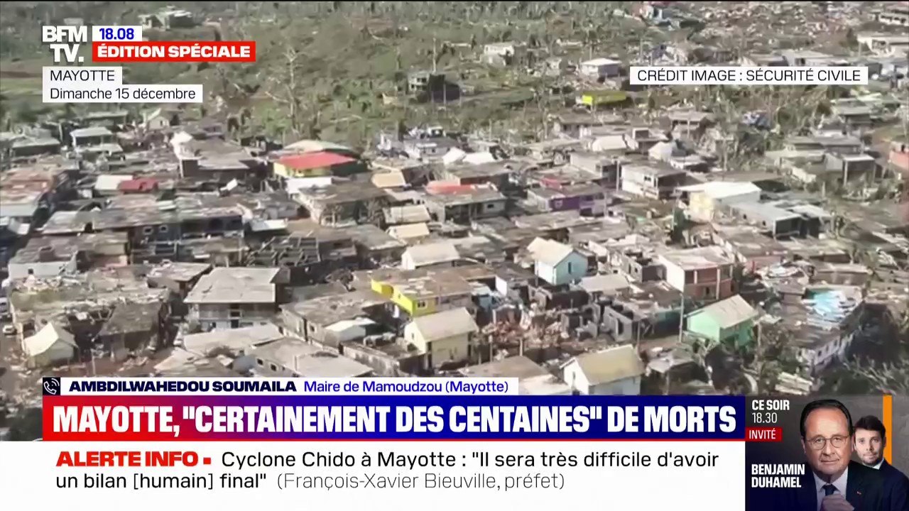 Cyclone meuretrier à Mayotte: le maire de Mamoudzou décrit "une situation extraordinairement difficile"