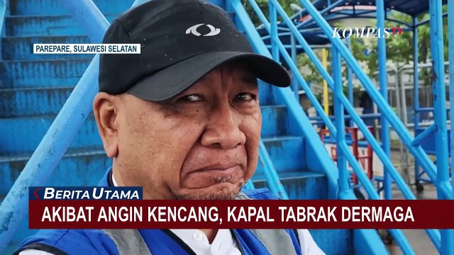 Akibat Angin Kencang, Kapal Tabrak Dermaga Pelabuhan Nusantara