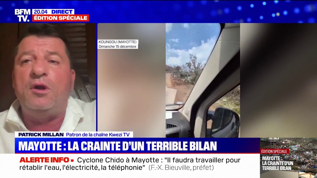 "Il n'y a plus rien à Mayotte": le témoignage de Patrick Millan, patron de la chaîne Kwezi TV, après le passage meurtrier du cyclone Chido sur l'île