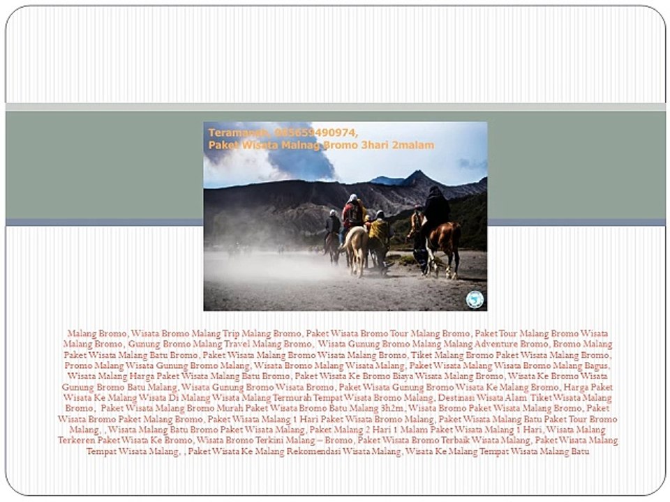 Teramanah, 085659490974, Paket Wisata Malnag Bromo 3hari 2malam