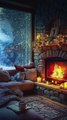 Snowy Sanctuary, Winter Escape with Crackling Fire.