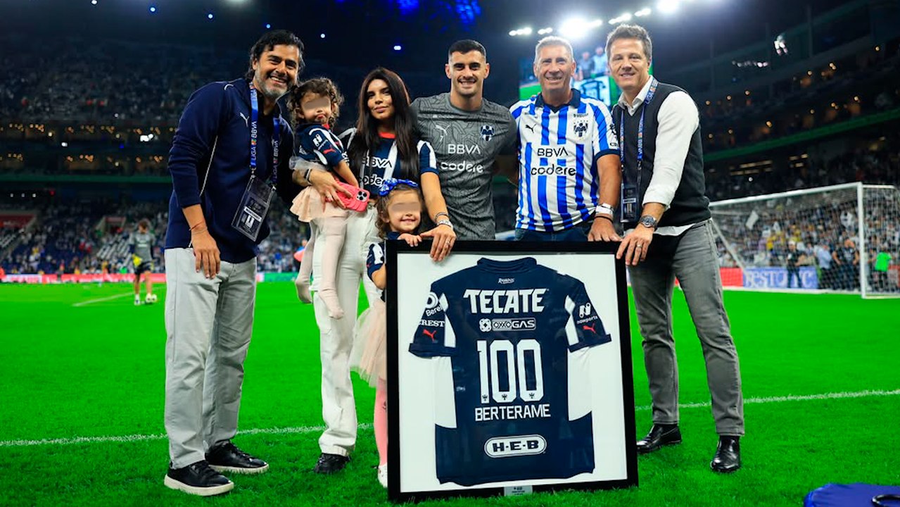 Germán Berterame es reconocido por sus 100 partidos con Monterrey en la Final contra América