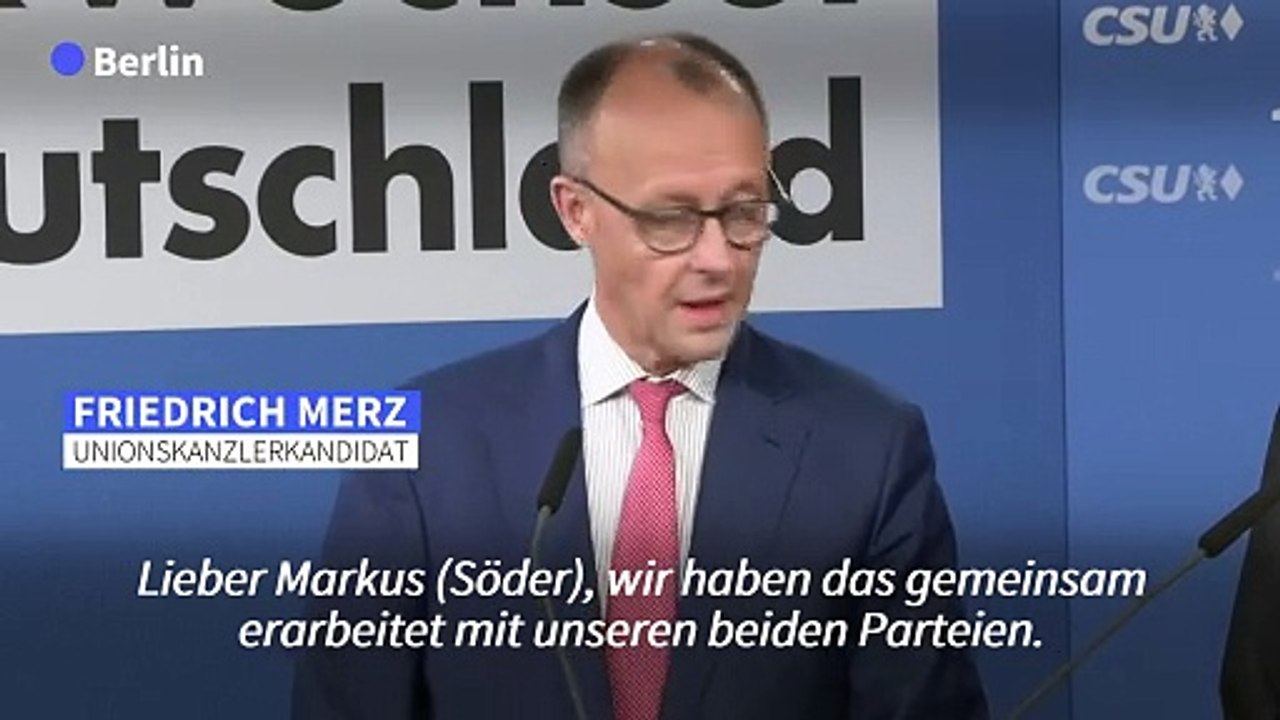 Merz: Union ist zur Übernahme der Regierungsverantwortung bereit