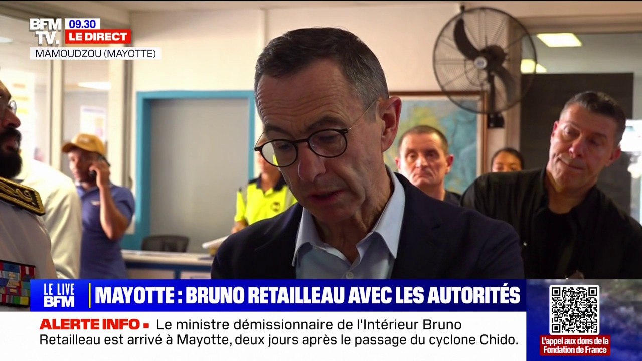 Mayotte: pour établir un bilan humain, "il va falloir des jours", affirme Bruno Retailleau, ministre démissionnaire de l'Intérieur