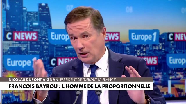 «La proportionnelle est mensongère par rapport à la démocratie», assure Nicolas Dupont-Aignan