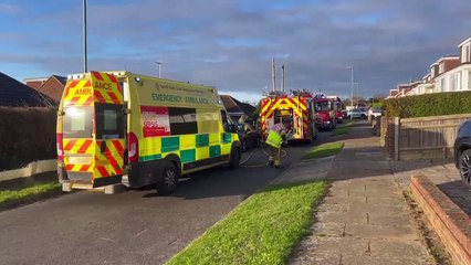 Watch as emergency services respond to fire at home in Lancing - 'We would urge people to avoid the area'