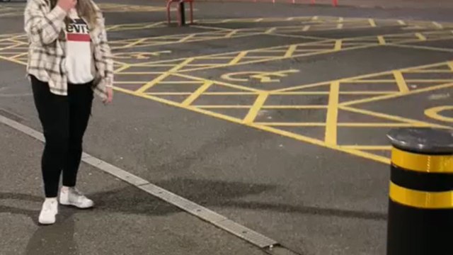 Drunk girl tries to jump over bollard but ends up in a funny fall