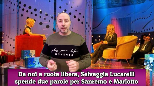 Da noi a ruota libera, Selvaggia Lucarelli spende due parole per Sanremo e Mariotto