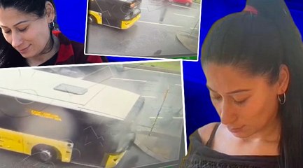 Beşiktaş’ta İETT otobüsünün yayaya çarptığı anlar kamerada