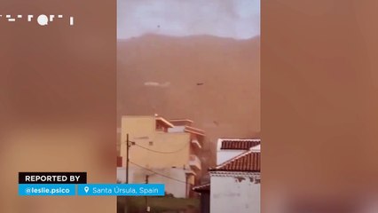Storm Dorothea leaves hurricane-force wind gusts in the Canary Islands, Spain