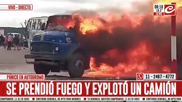 Camión explotó, se prendió fuego y dejó a varias personas heridas