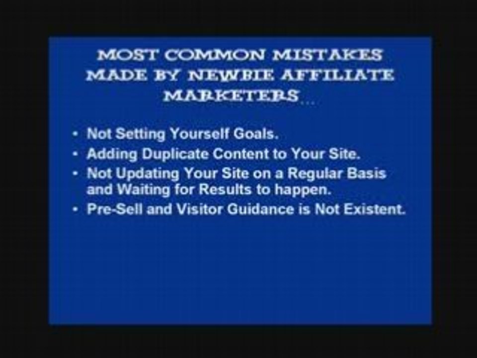 New Affiliate Teachings Video