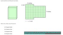 5th grade math practice question on rectangle area, question 4