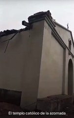 Se derrumba torre de templo católico en Gracias, Lempira, debido a constantes lluvias