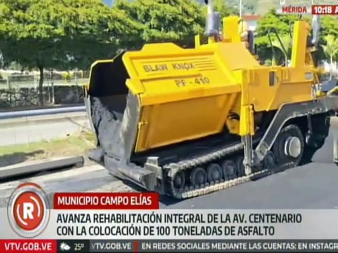 Mérida | Avanzan con el plan de rehabilitación integral en la Av. Centenario del mcpio. Campo Elías