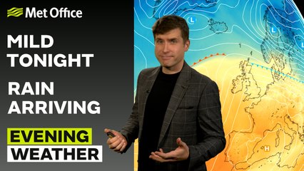 Met Office Monday evening weather forecast 16/12/2024 - Mostly with rain in the north