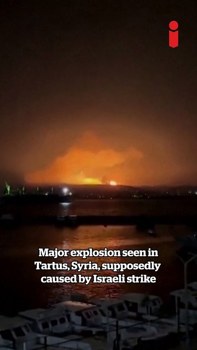 Major explosion seen in Tartus Syria, supposedly caused by Israeli strike