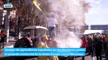 Cientos de agricultores españoles protestan contra el acuerdo de libre comercio con Mercosur