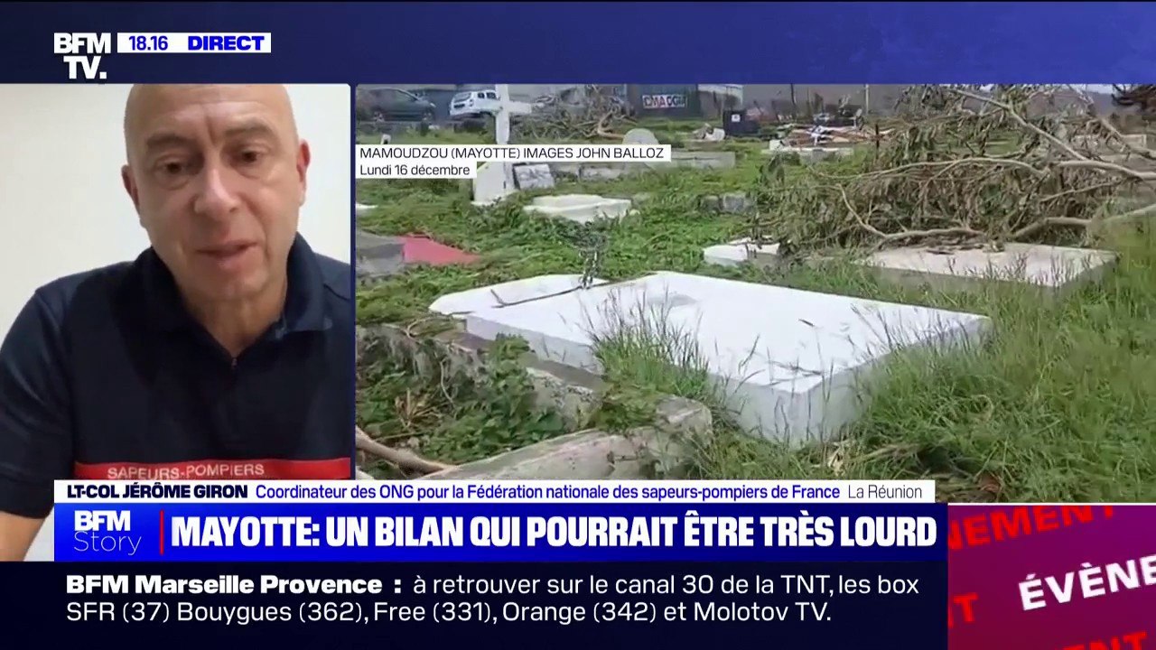 Mayotte: "On est sur un évènement climatique majeur avec un impact très important", indique Jérôme Giron (Fédération nationale des sapeurs-pompiers de France)