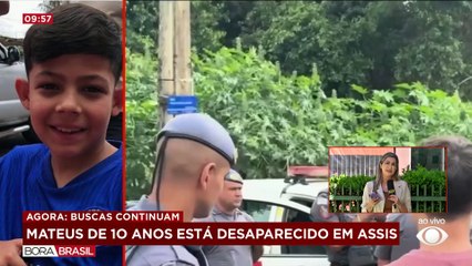 Polícia procura por menino de 10 anos desaparecido em Assis (SP)