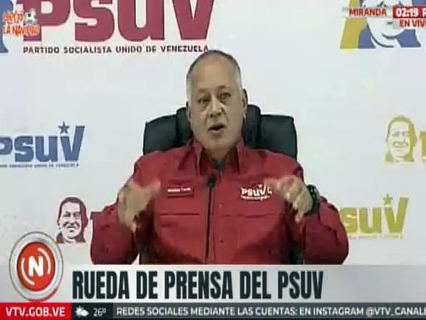 Vpdte. del PSUV Diosdado Cabello: Extremistas buscan generar angustia en Venezuela