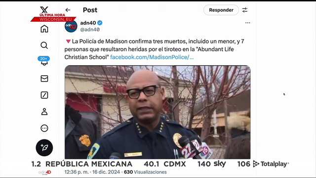 🚨¡Última Hora! Tres muertos y siete heridos por tiroteo en escuela de Wisconsin, EE.UU.