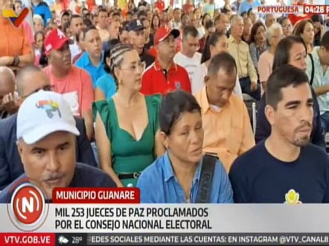 Más de mil jueces y juezas de paz son proclamados por el CNE en el estado Portuguesa