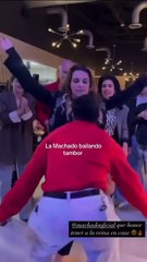 Alicia Machado bailando tambor en Miami