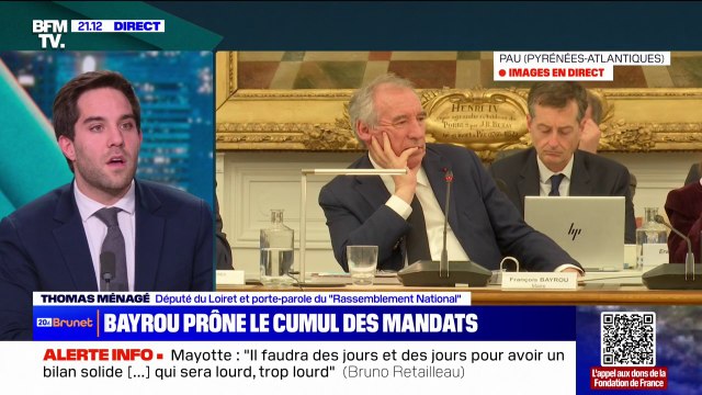 Un Premier ministre ne pourra pas l'être à mi-temps : Thomas Ménagé (RN) réagit à la volonté de François Bayrou de rester maire de Pau