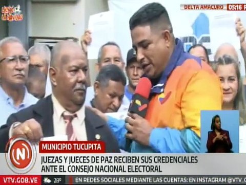 Delta Amacuro | Juezas y jueces de paz del municipio Tucupita reciben credenciales ante el CNE