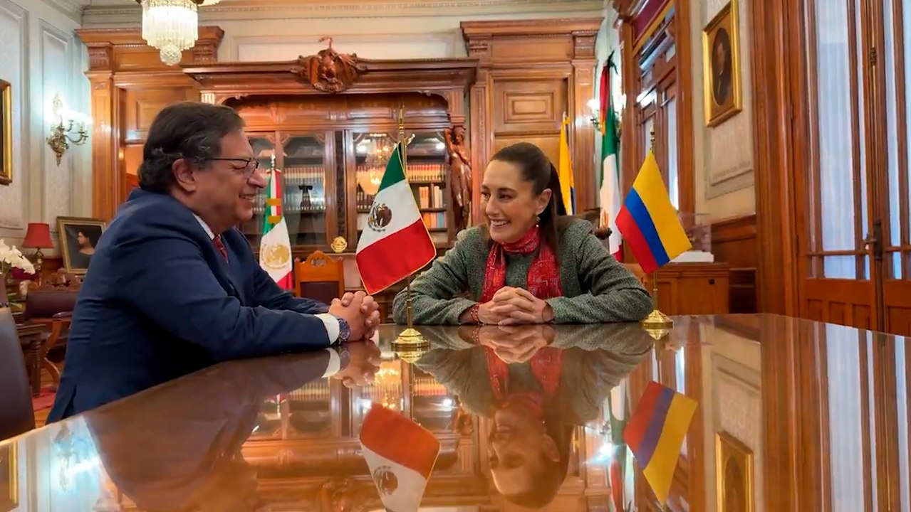 Claudia Sheinbaum y Gustavo Petro, presidente de Colombia, se reúnen para fortalecer lazos y hablar de Venezuela