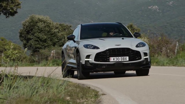 Aston Martin DBX707 in Apex Grey Driving in Sardinia