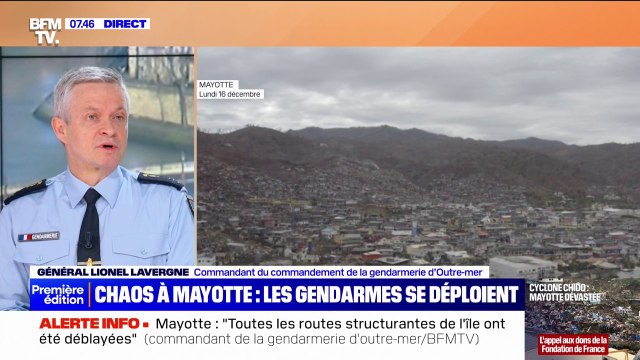 Cyclone Chido: 800 gendarmes sont déployés à Mayotte [...] face à un état de désolation , déclare le général Lionel Lavergne