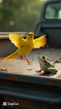 Canary with frog in the back of the vehicle #fyp