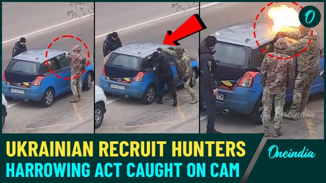 Ukraine Horror On Cam: Recruit Hunters' Terrifying Act | Gas-Filled Car Set Ablaze to Coerce Men