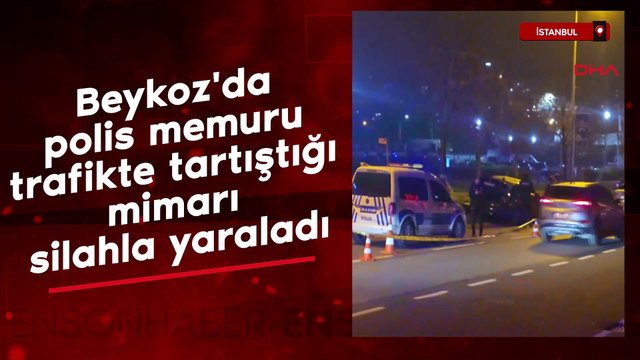 Beykoz'da polis memuru trafikte tartıştığı mimarı silahla yaraladı