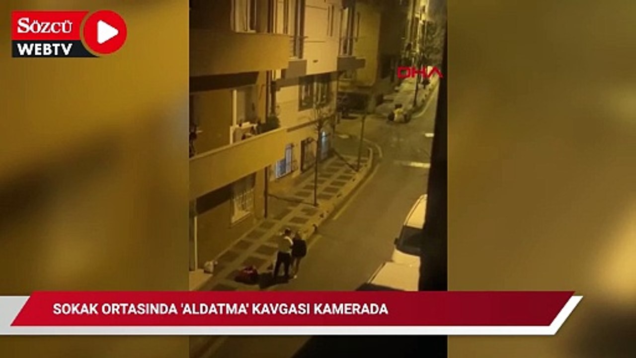 Sokak ortasında 'aldatma' kavgası kamerada