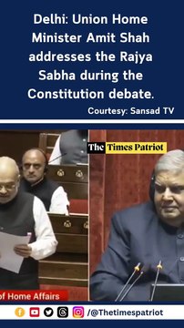 #Delhi: Union Home Minister Amit Shah addresses the Rajya Sabha during the Constitution debate. #AmitShah #RajyaSabha #ConstitutionDebate #IndianPolitics