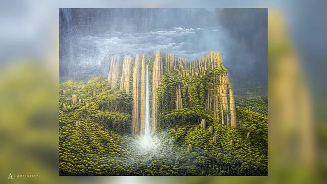 Gérard Priault I Oil paintings of imaginary tropical forests