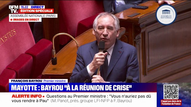 J'étais aussi à ma place de citoyen : François Bayrou répond à une question de Mathilde Panot (LFI) sur sa présence au conseil municipal de Pau