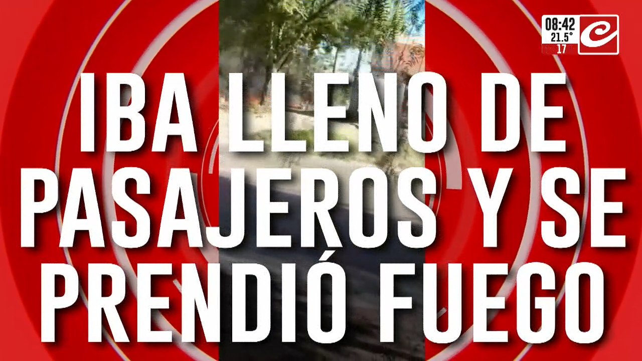 Micro repleto de pasajeros se prende fuego en plena ruta