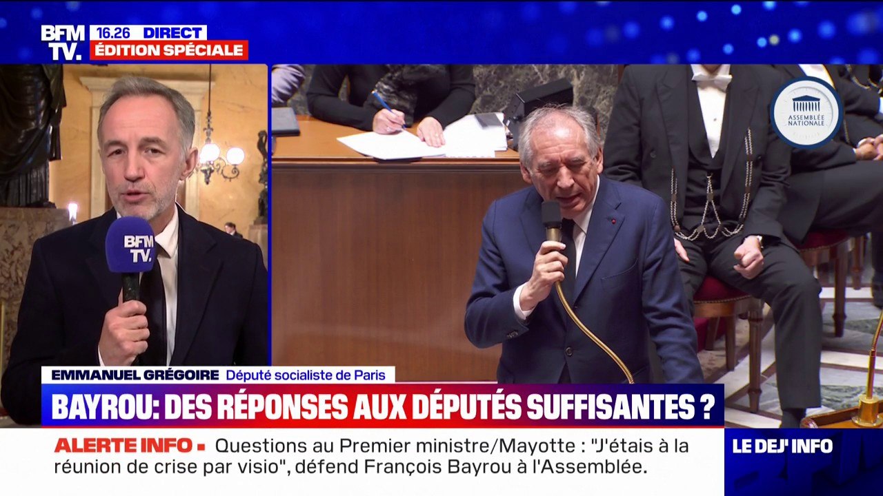 Déplacement de François Bayrou à Pau: "Sa place était à la cellule de crise" pour Mayotte, réagit Emmanuel Grégoire (PS)