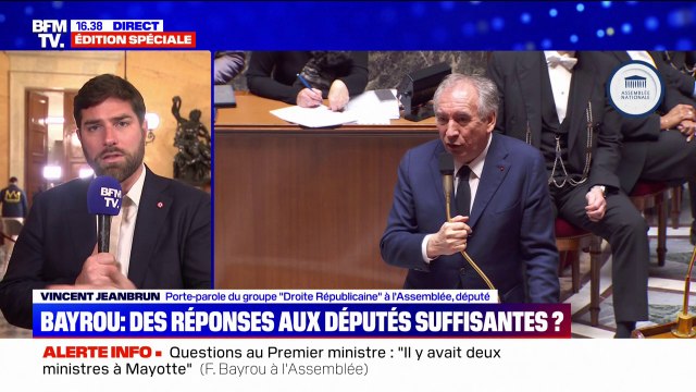 Vincent Jeanbrun (LR) au sujet de François Bayrou: On ne censurera pas de manière automatique