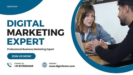 Blue White Modern Bold Digital Marketing Expert Video
