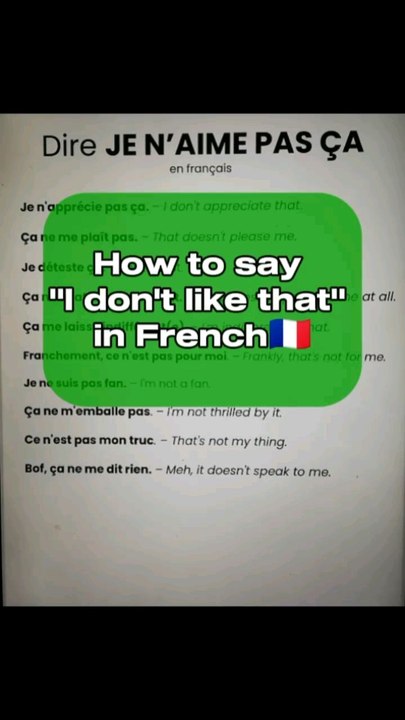 How to say "I don't like that" in French🇨🇵|Learn and speak french with Alain and Moh😀