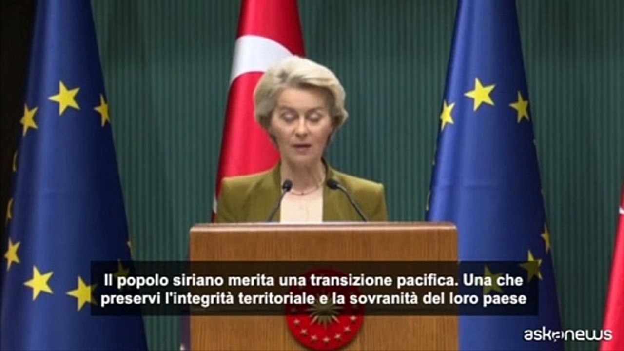 L'appello di Von der Leyen: la transizione in Siria sia pacifica